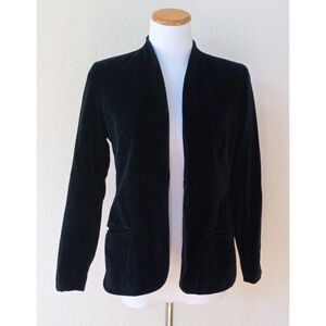 Koret vintage black velvet open blazer jacket